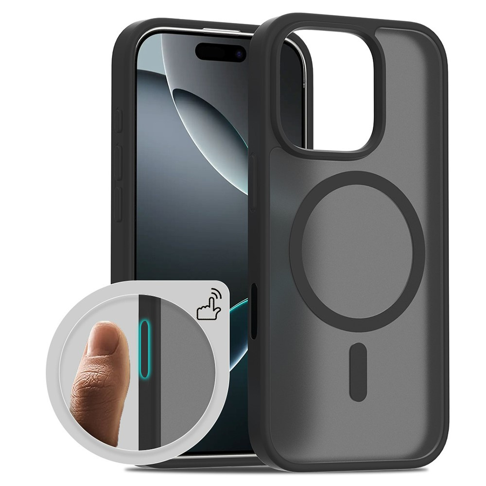 Erbord Hülle Mit Magsafe Für Iphone 16 Pro, Matte Hülle, Aktivknopf, Matt/schwarz