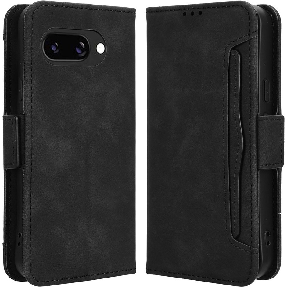 Klapphülle Für Google Pixel 9a, Mit Kartenfach, Schwarz