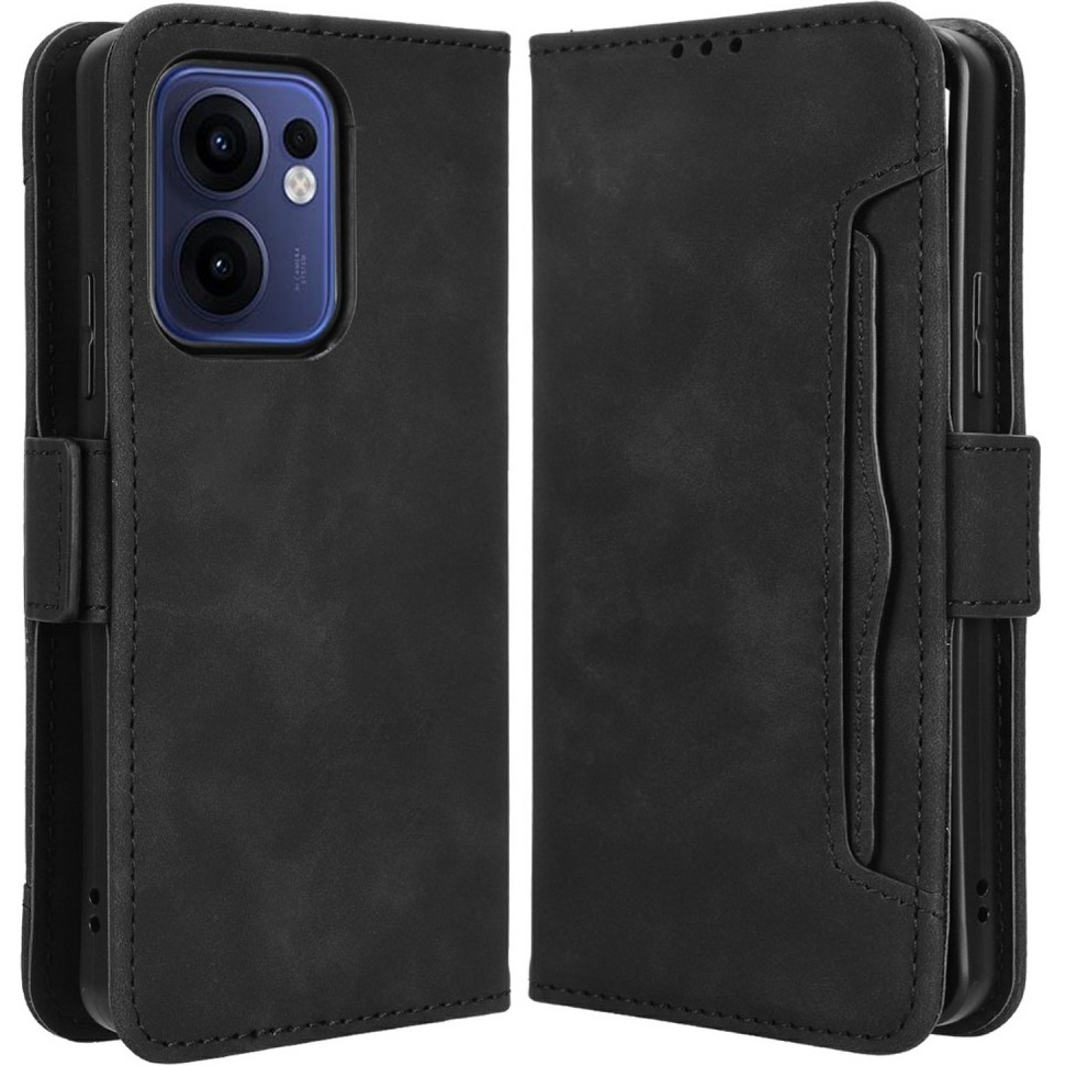 Klapphülle Für Oppo Reno 13f / Oppo Reno 13fs, Mit Kartenfach, Schwarz