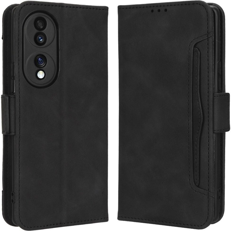 Klapphülle Für Honor 70 5g, Mit Kartenfach, Schwarz