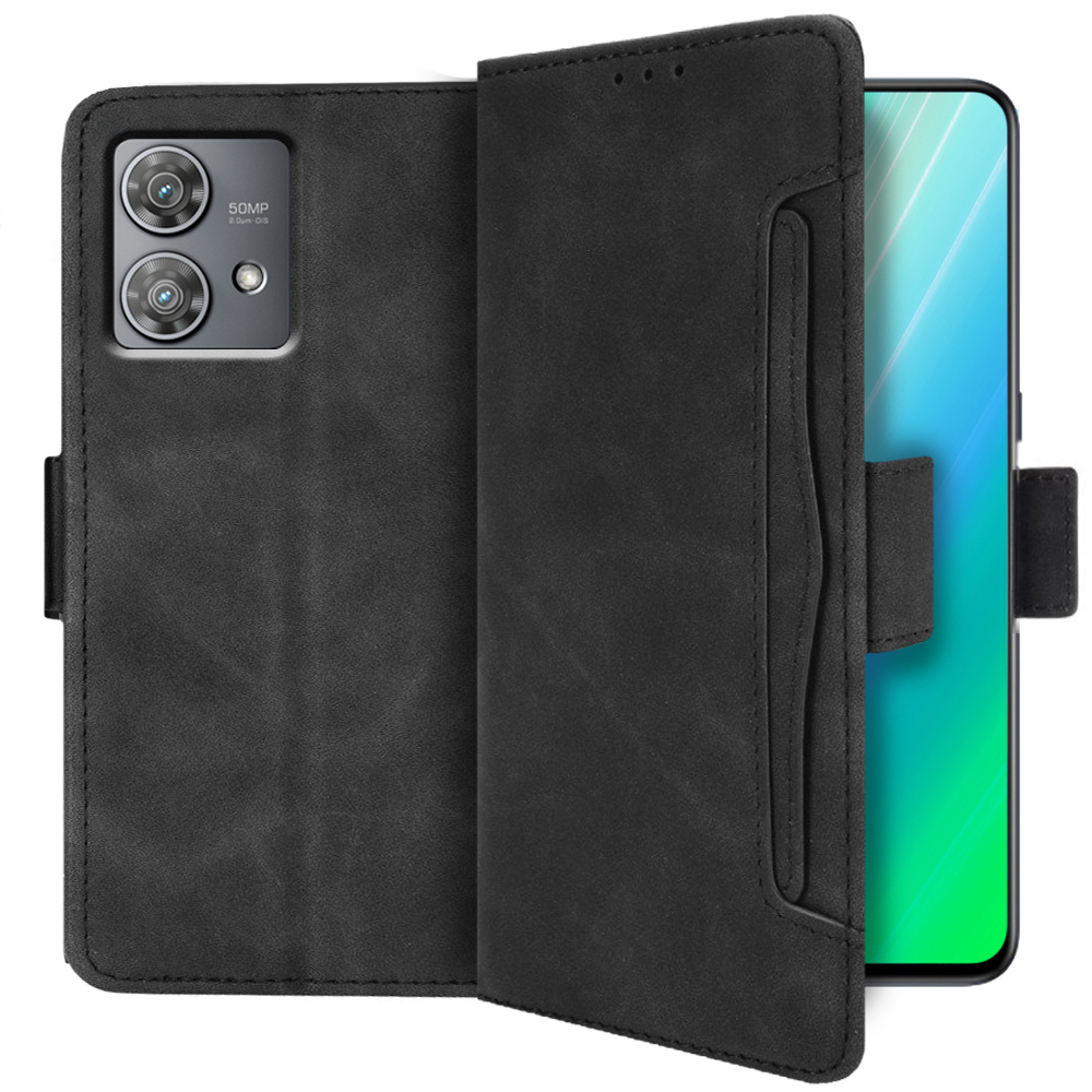 Klapphülle Für Motorola Edge 40 Neo, Mit Kartenfach, Schwarz
