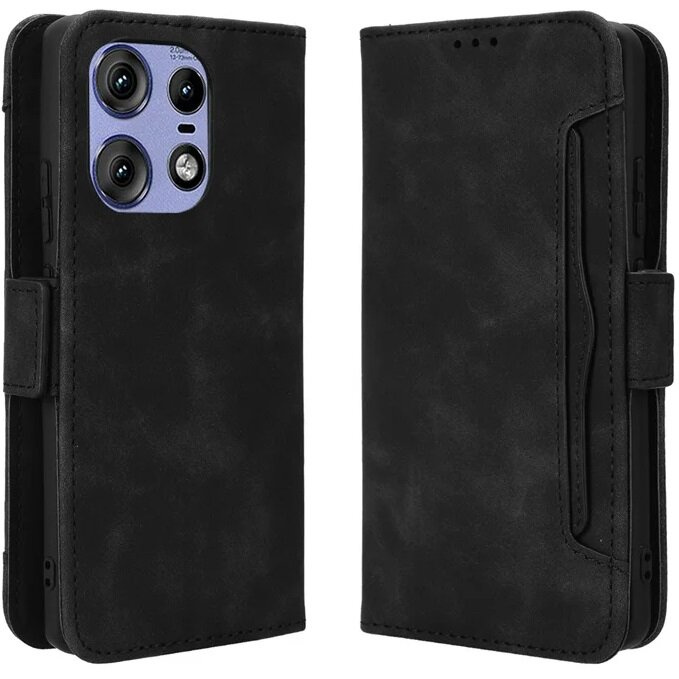 Klapphülle Für Motorola Edge 50 Pro, Mit Kartenfach, Schwarz