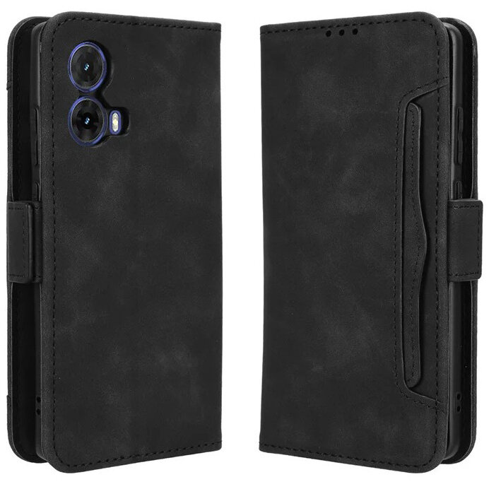 Klapphülle Für Motorola Moto G85, Mit Kartenfach, Schwarz