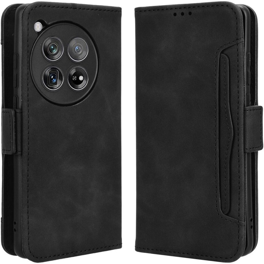 Klapphülle Für Oneplus 12 5g, Mit Kartenfach, Schwarz