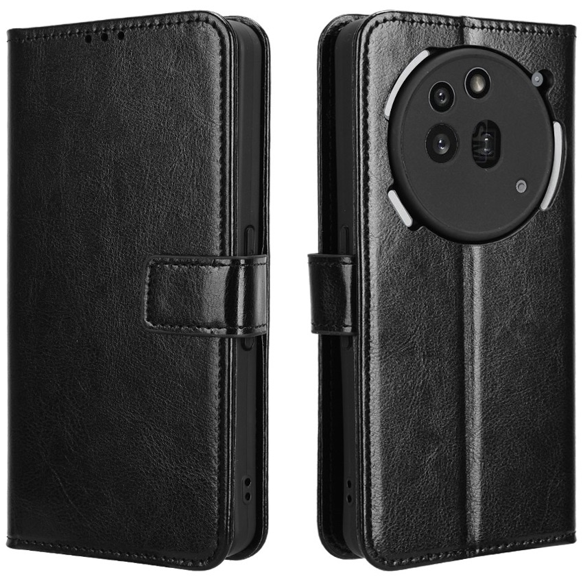 Crazy Horse Brieftaschen-klapphülle Für Nothing Phone 3a Pro, Schwarz