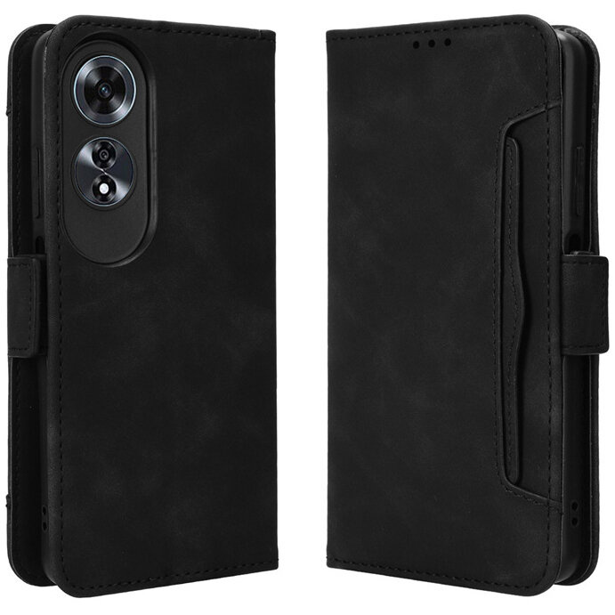 Klapphülle Für Oppo A60, Mit Kartenfach, Schwarz