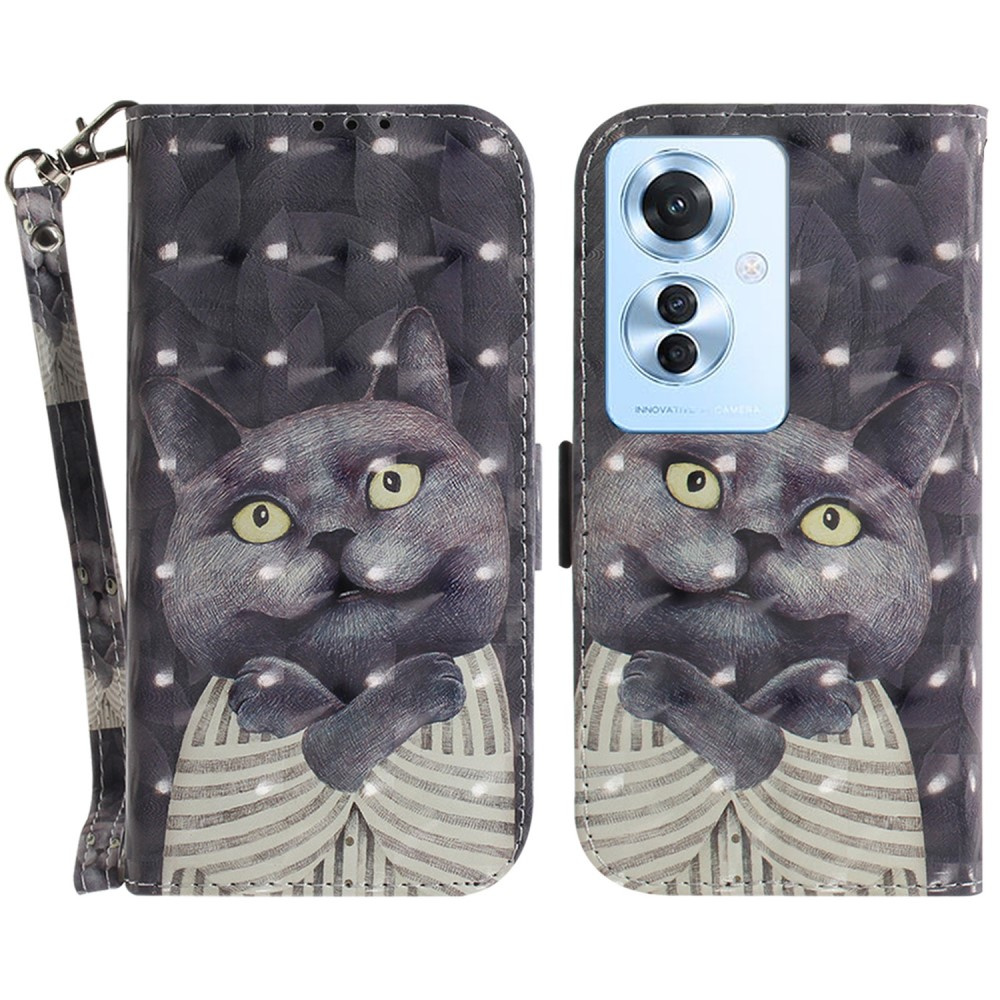 Klapphülle Für Oppo Reno 11f 5g, Brieftasche, Katze