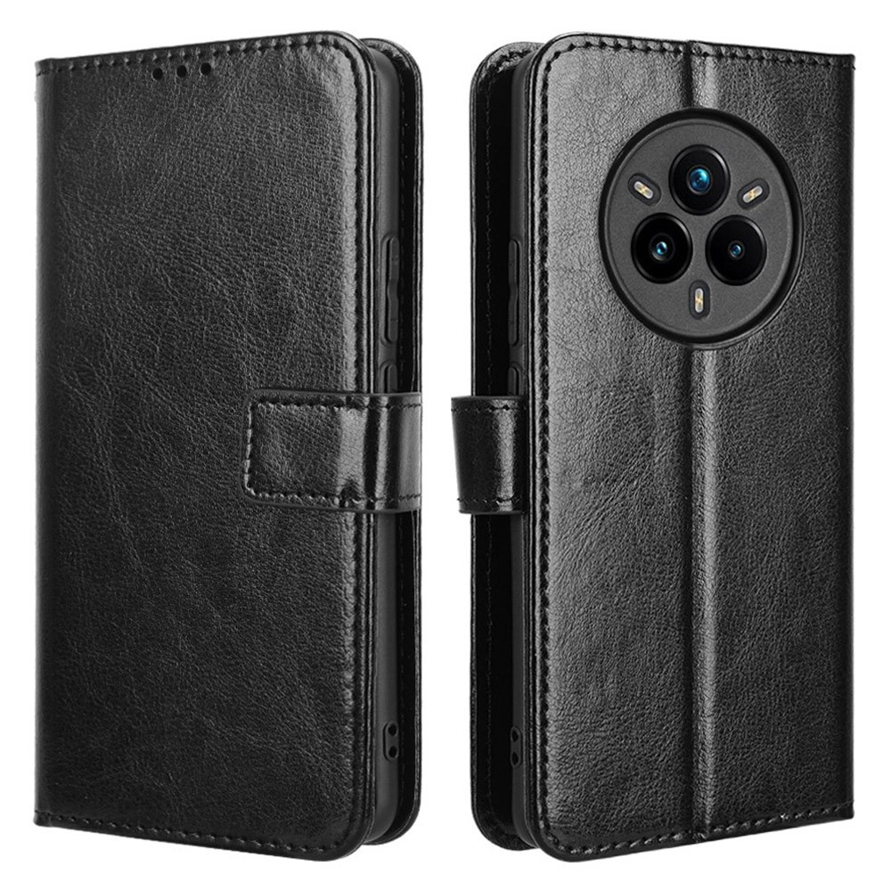 Realme 14 Pro 5g Flip Case, Crazy Horse Wallet, Schwarz