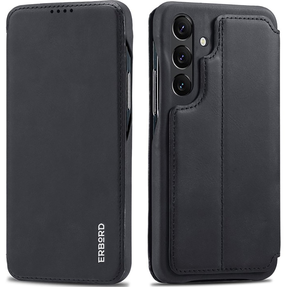 Klapphülle Für Samsung Galaxy A54, Erbord Retro, Schwarz