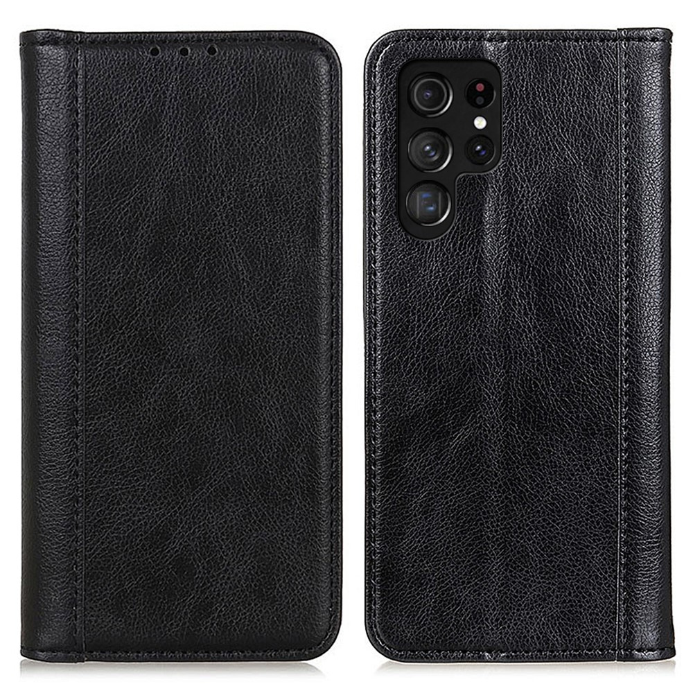 Samsung Galaxy S25 Ultra Flip-hülle Aus Kunstleder, Schwarz