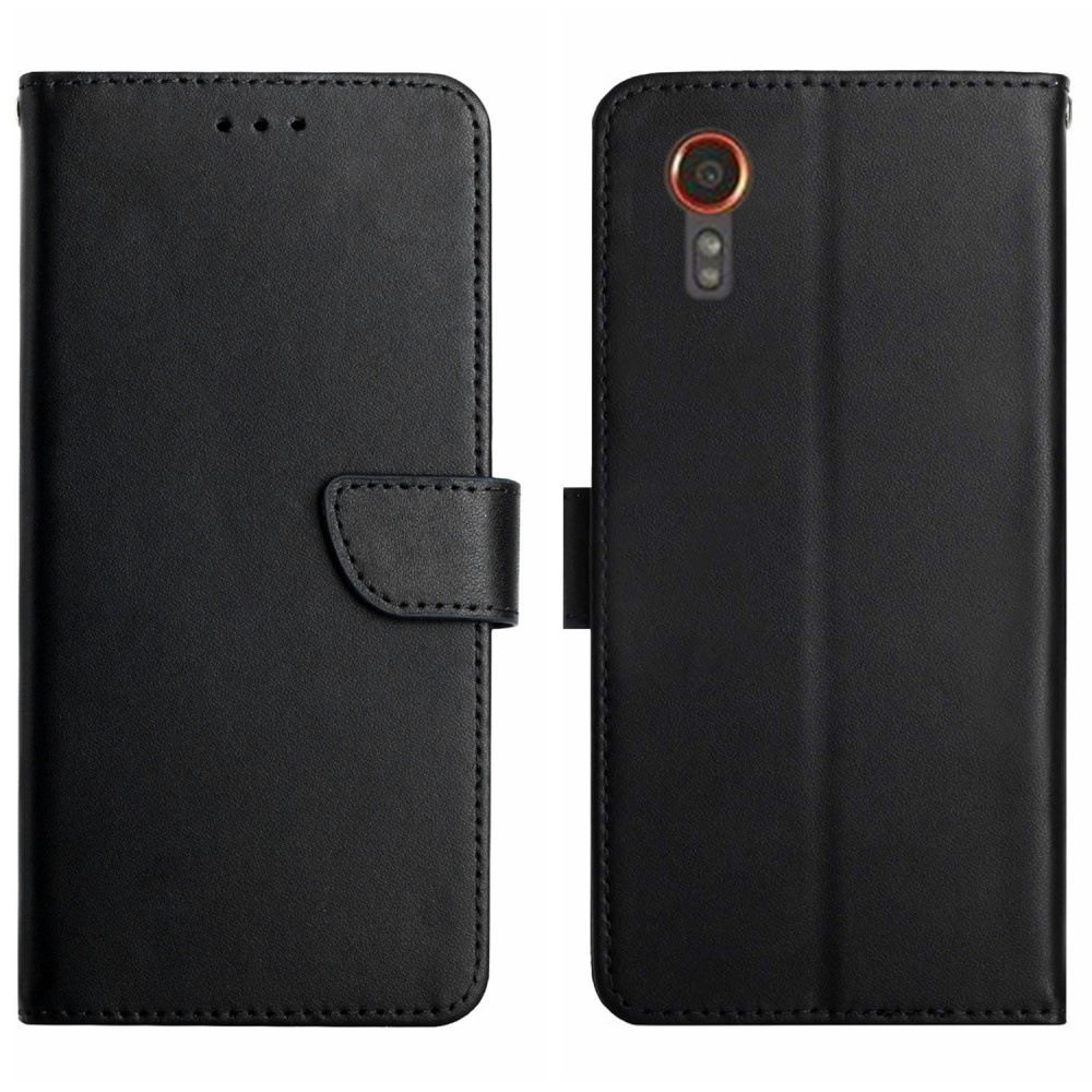 Samsung Galaxy Xcover 7 Flip Case, Spaltleder, Schwarz