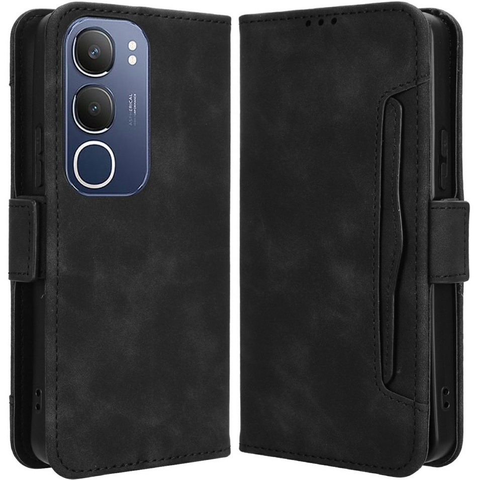 Klapphülle Für Vivo Y19s, Mit Kartenfach, Schwarz