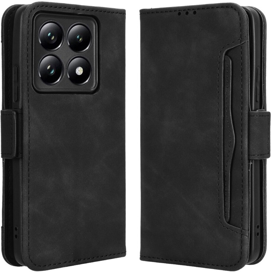 Klapphülle Für Xiaomi 14t Pro, Mit Kartenfach, Schwarz