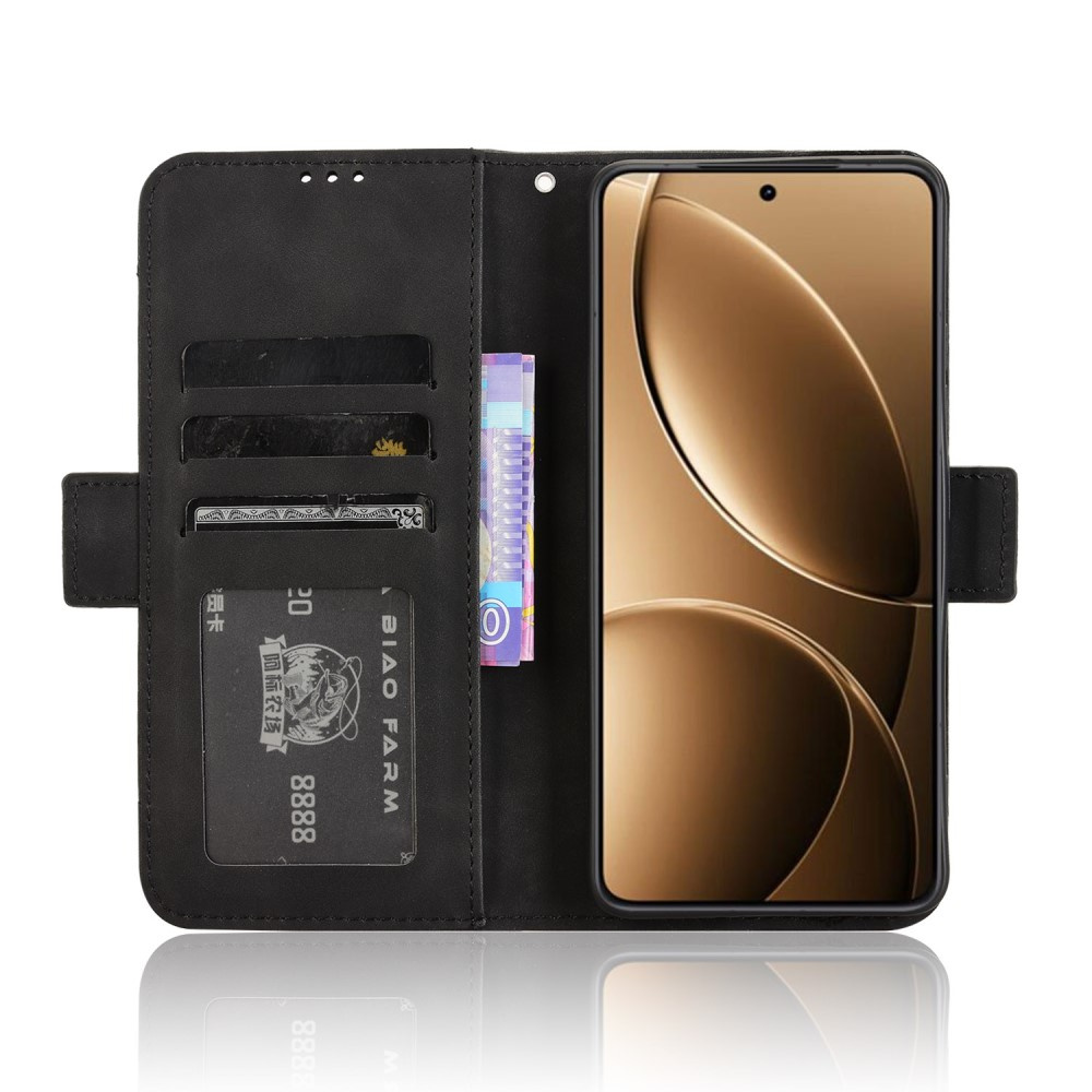 Flip-case Für Xiaomi Poco F7 Pro, Mit Kartenfach, Schwarz