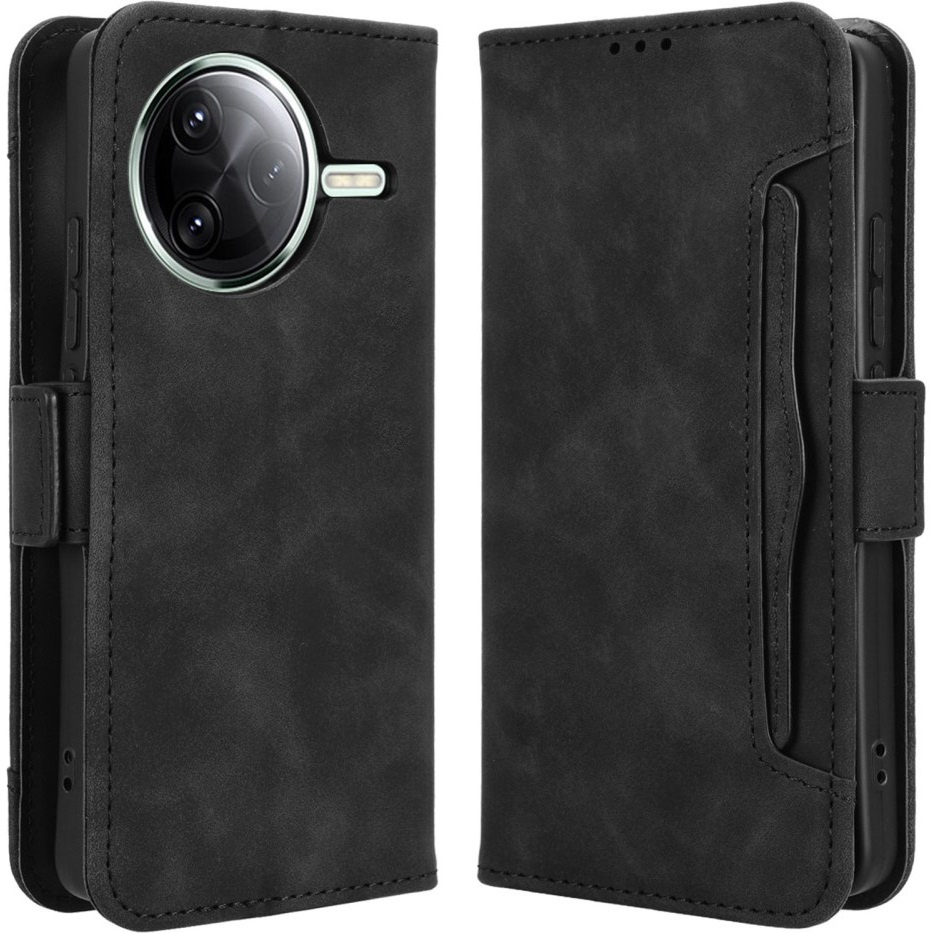 Flip-case Für Xiaomi Poco F7 Ultra, Mit Kartenfach, Schwarz
