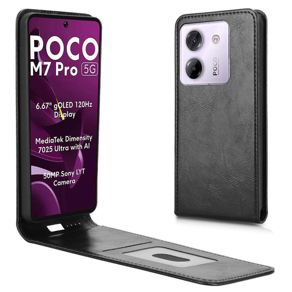 Klapphülle Für Xiaomi Poco M7 Pro 5g, Klappfunktion, Schwarz