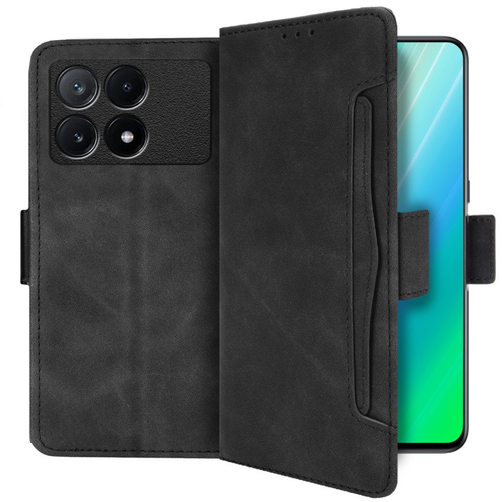 Klapphülle Für Xiaomi Poco X6 Pro 5g, Mit Kartenfach, Schwarz