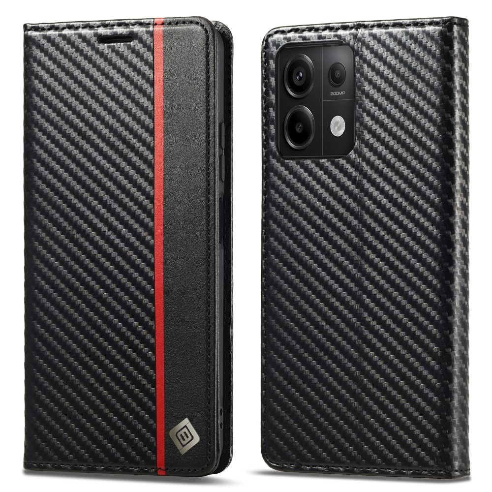 Flip-case Für Xiaomi Redmi Note 13 5g, Carbon Lc.imeeke, Schwarz