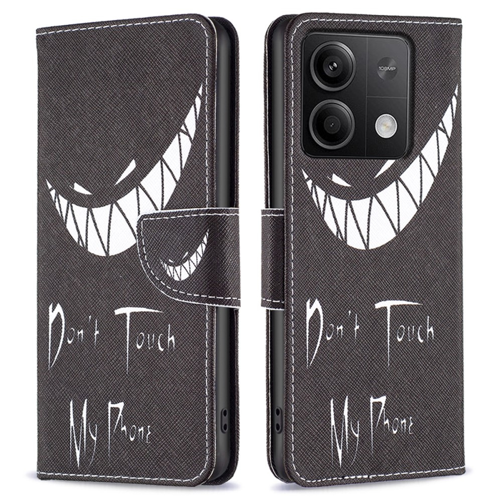 Klapphülle Für Xiaomi Redmi Note 13 5g, Brieftaschenmotiv, „finger Weg Von Meinem Handy“, Schwarz