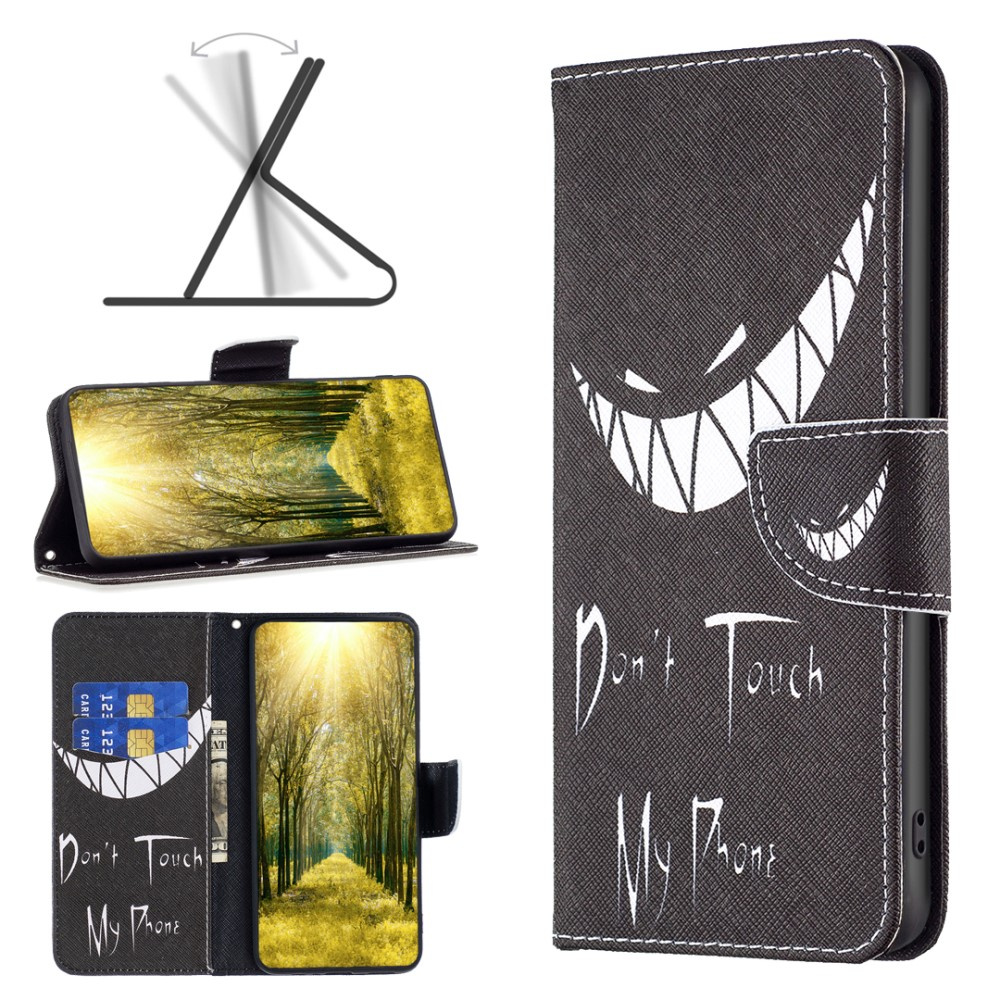 Klapphülle Für Xiaomi Redmi Note 13 Pro 5g, Brieftaschen-design, „finger Weg Von Meinem Handy“-aufdruck, Schwarz