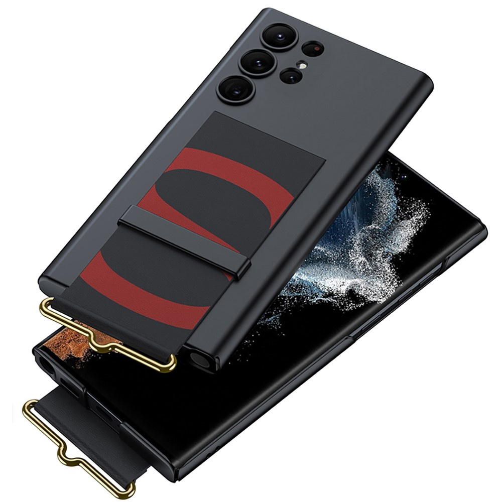 Schutzhülle Für Samsung Galaxy S23 Ultra, Gkk Strap Case, Schwarz
