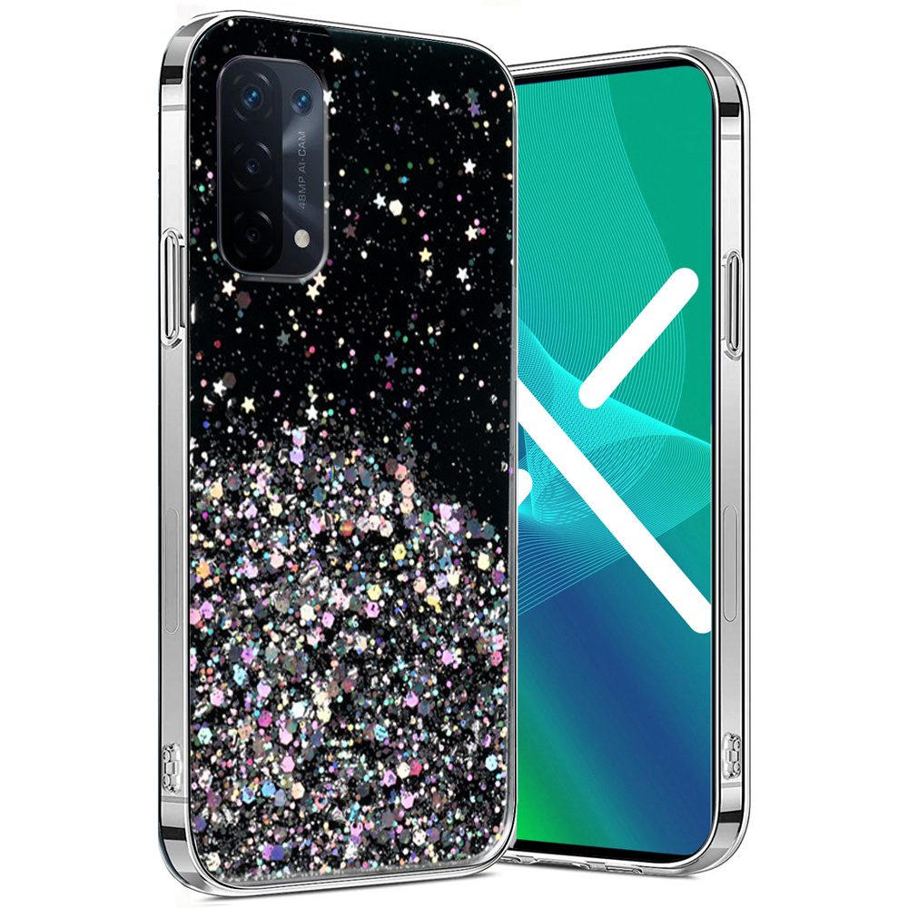 Schutzhülle Für Oppo A54 5g/a74 5g/a93 5g, Glitzernd, Schwarz