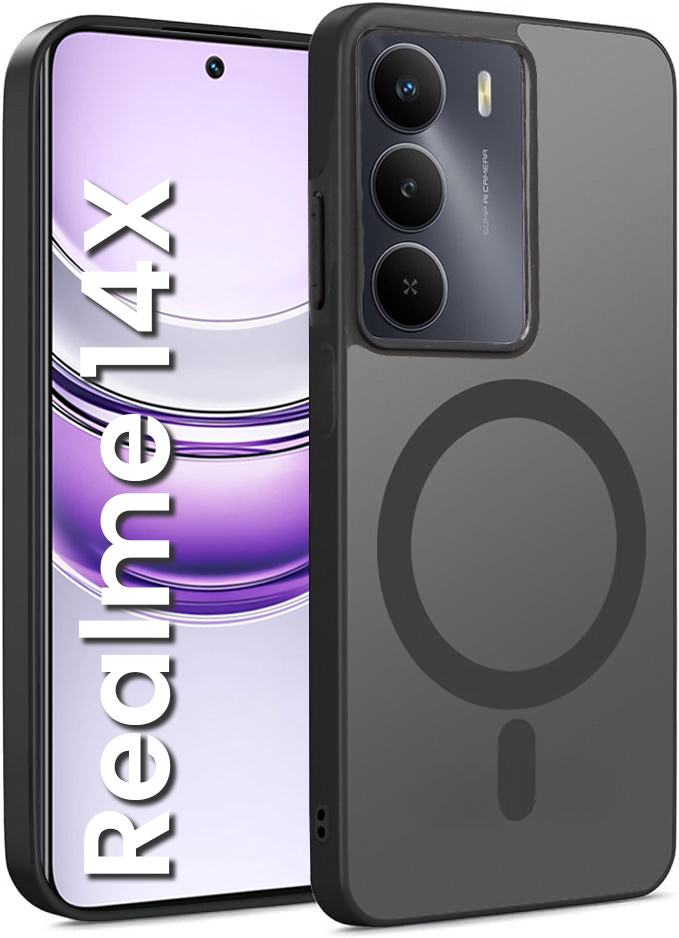 Hülle Für Realme 14x / Realme C75, Mit Magsafe-funktion, Matt Schwarz