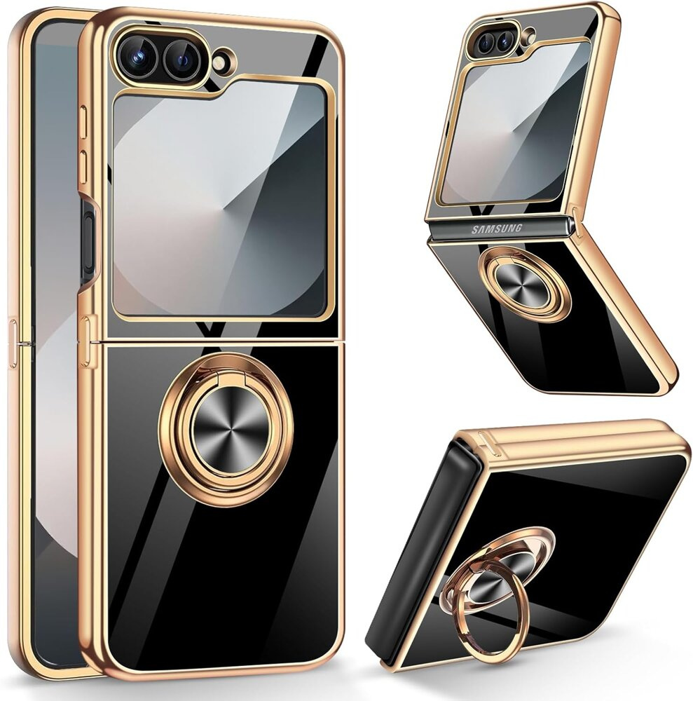 Schutzhülle Für Samsung Galaxy Z Flip7 Fe / Z Flip6, Electro Ring, Schwarz