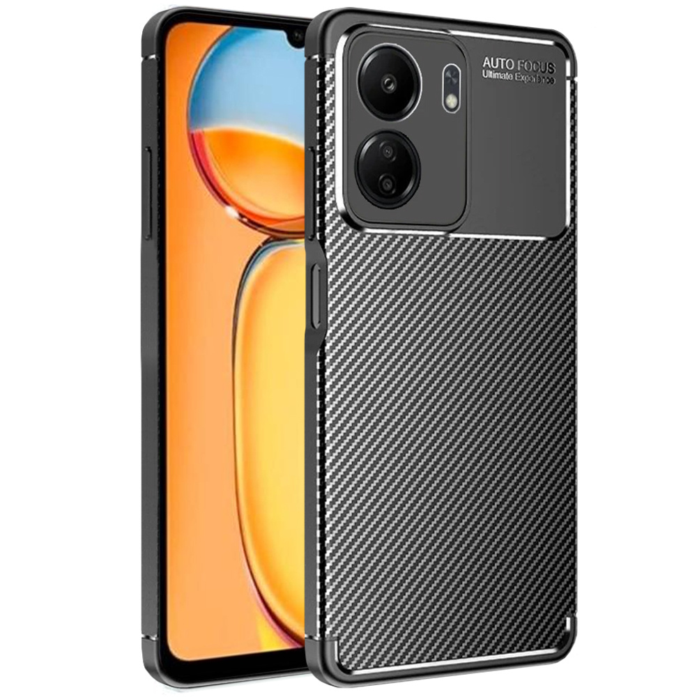 Schutzhülle Für Xiaomi Redmi 13c / Poco C65, Carbon Gel, Schwarz