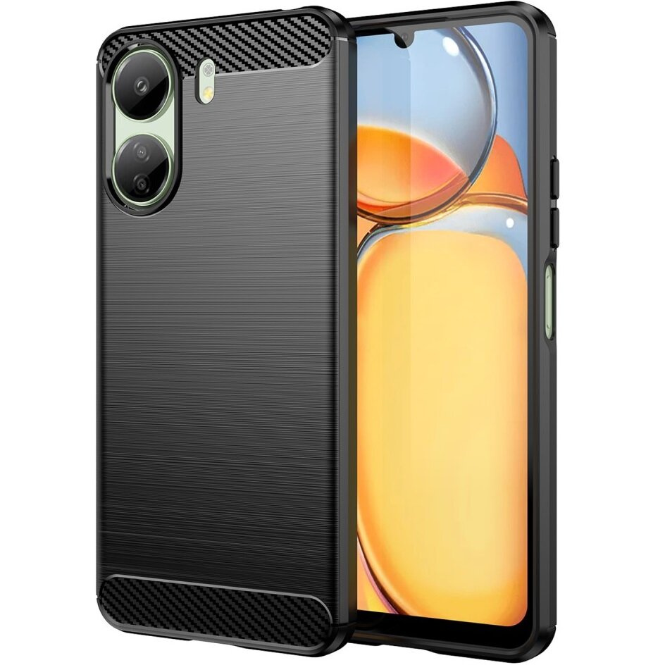 Schutzhülle Für Xiaomi Redmi 13c / Poco C65, Karbon, Schwarz