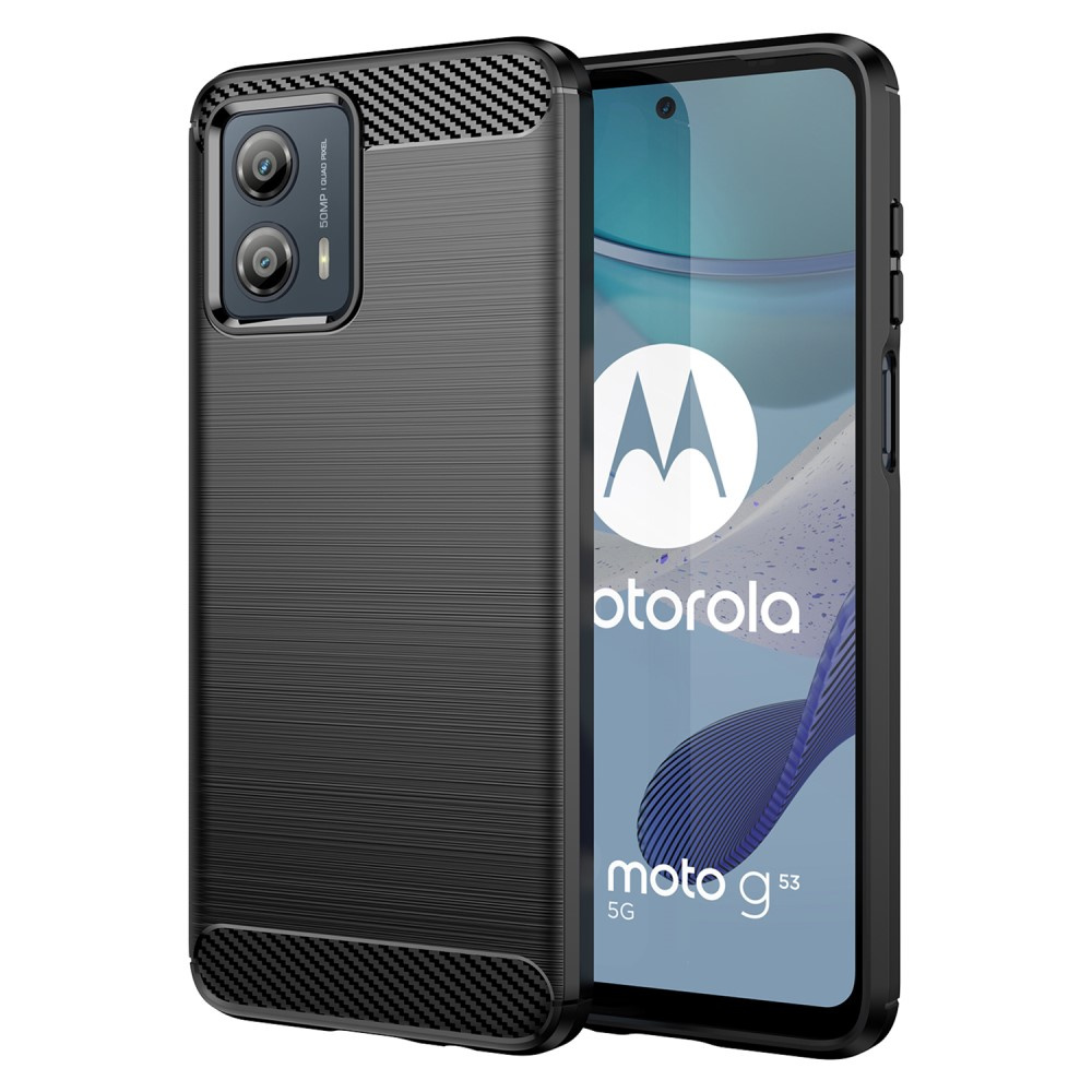Schutzhülle Für Motorola Moto G53 5g, Karbon, Schwarz