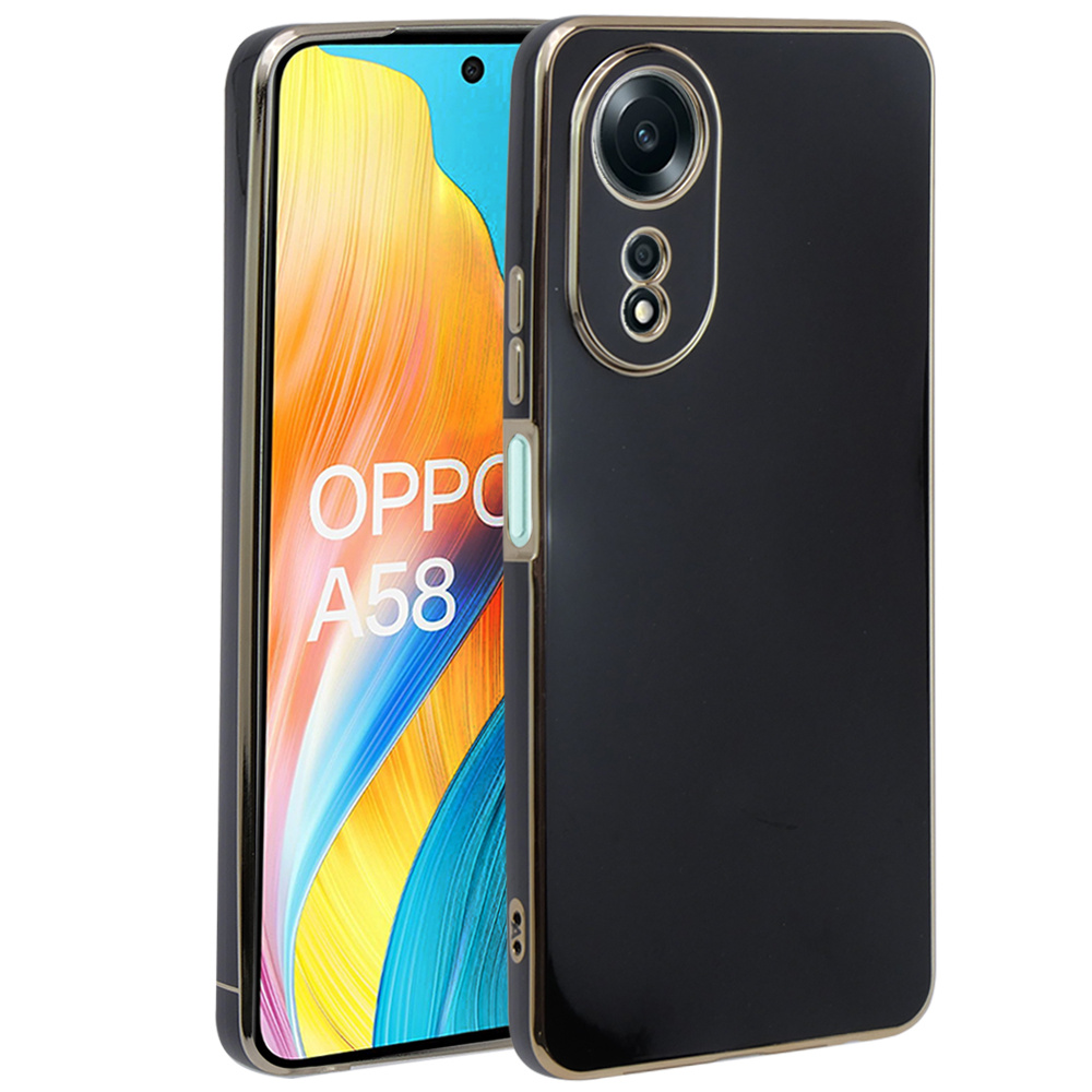 Oppo A58 4g Hülle, Glamour Camshield, Schwarz