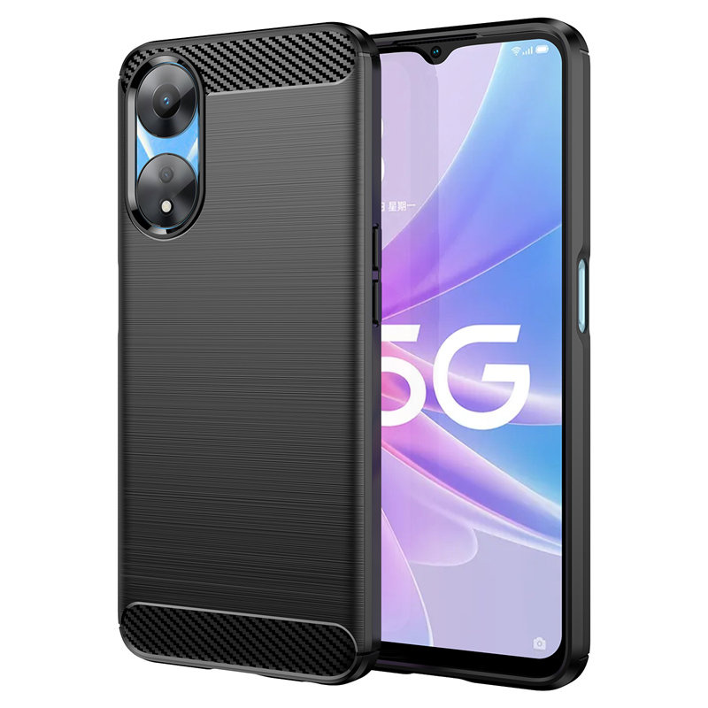 Schutzhülle Für Oppo A78 5g, Karbon, Schwarz