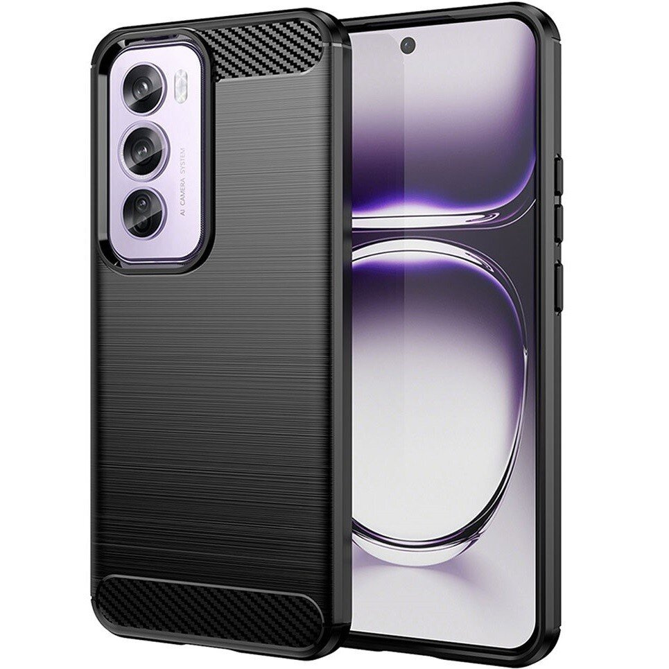 Schutzhülle Für Oppo Reno 12, Carbon, Schwarz