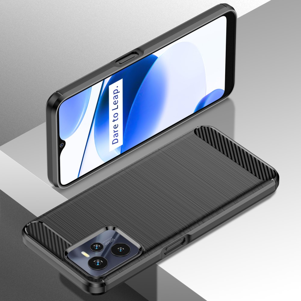 Hülle Für Realme C35, Karbon, Schwarz