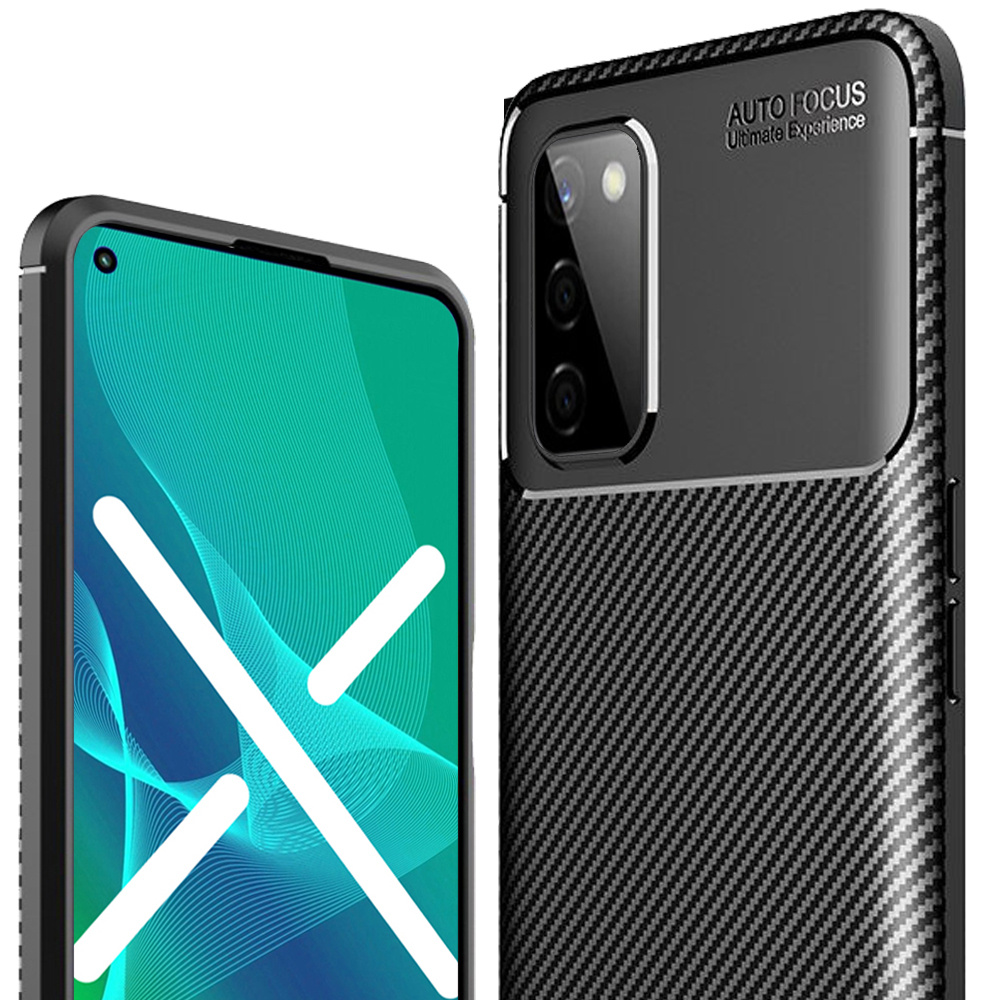 Schutzhülle Für Samsung Galaxy A03s, Carbon Gel, Schwarz