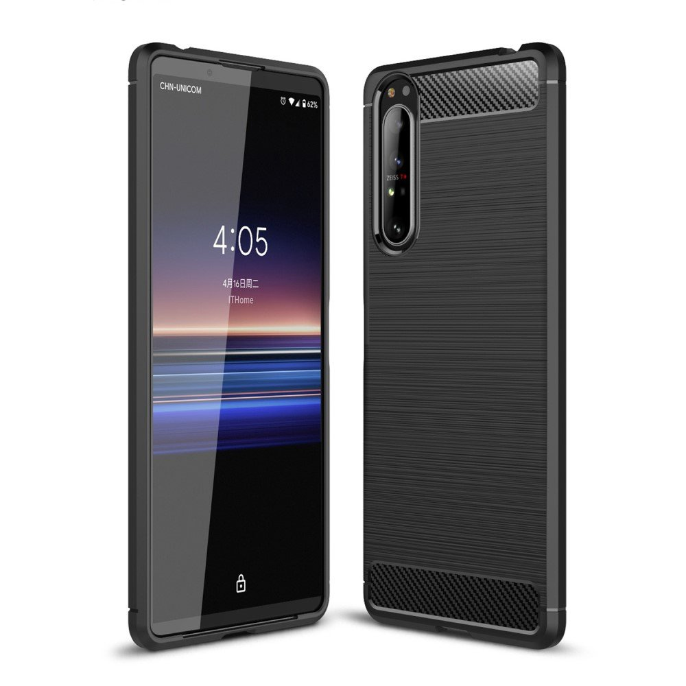 Schutzhülle Für Sony Xperia 1 Ii, Karbon, Schwarz