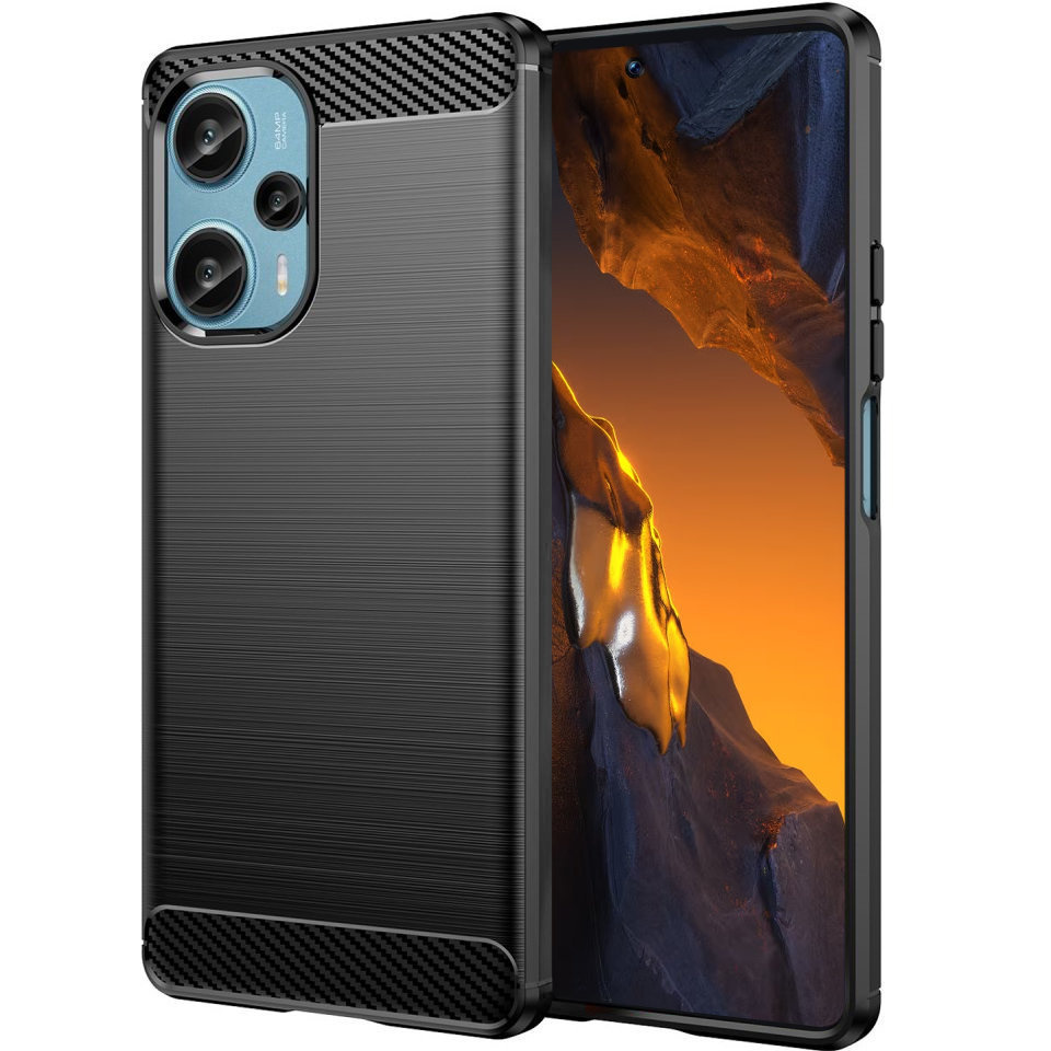 Schutzhülle Für Xiaomi Poco F5 5g, Karbon, Schwarz