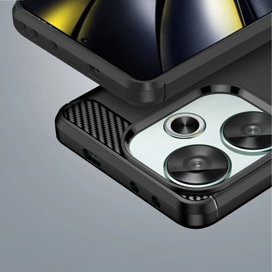 Schutzhülle Für Xiaomi Poco F6, Carbon, Schwarz