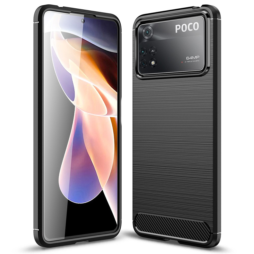 Schutzhülle Für Xiaomi Poco X4 Pro 5g, Karbon, Schwarz