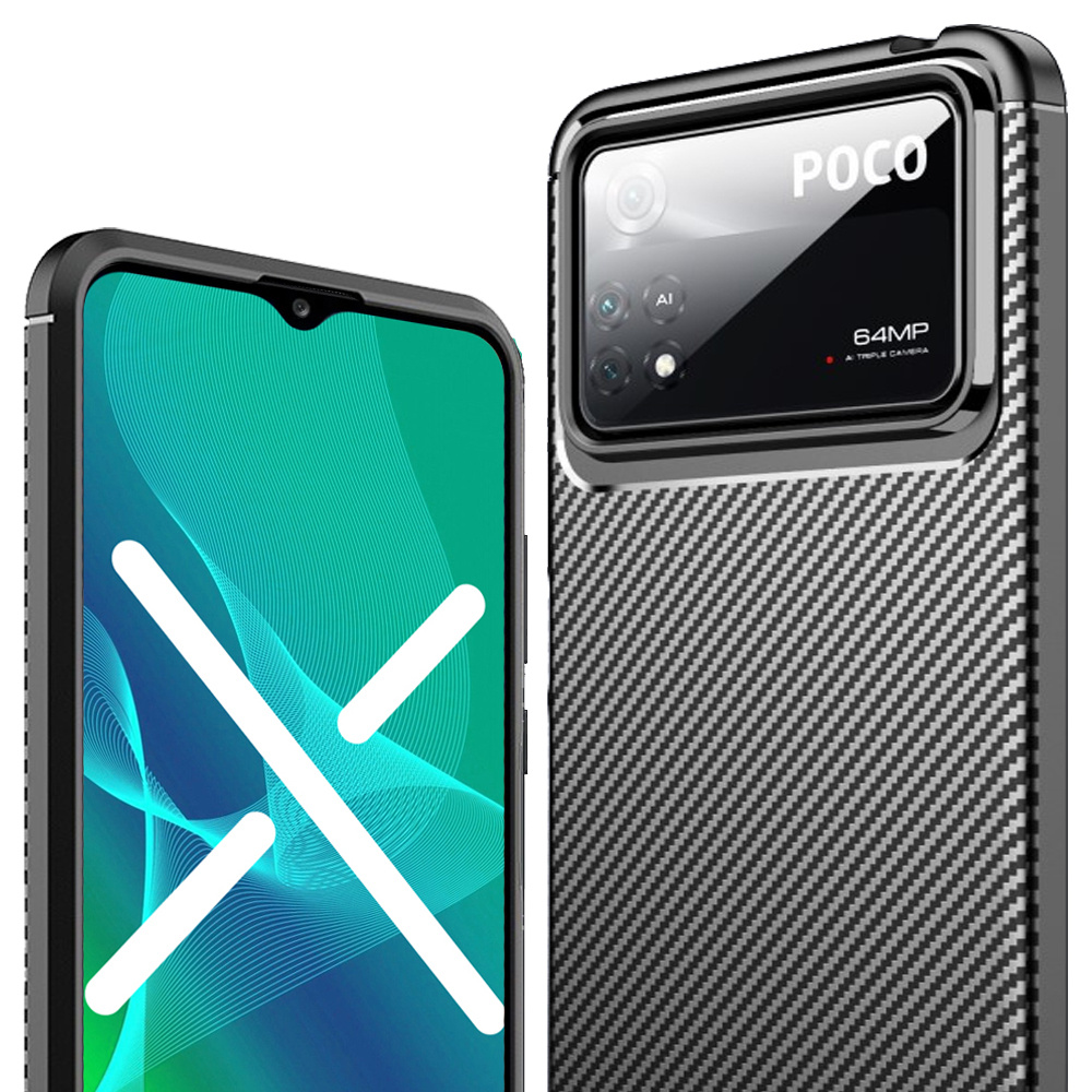 Schutzhülle Für Xiaomi Poco X4 Pro 5g, Carbon Gel, Schwarz