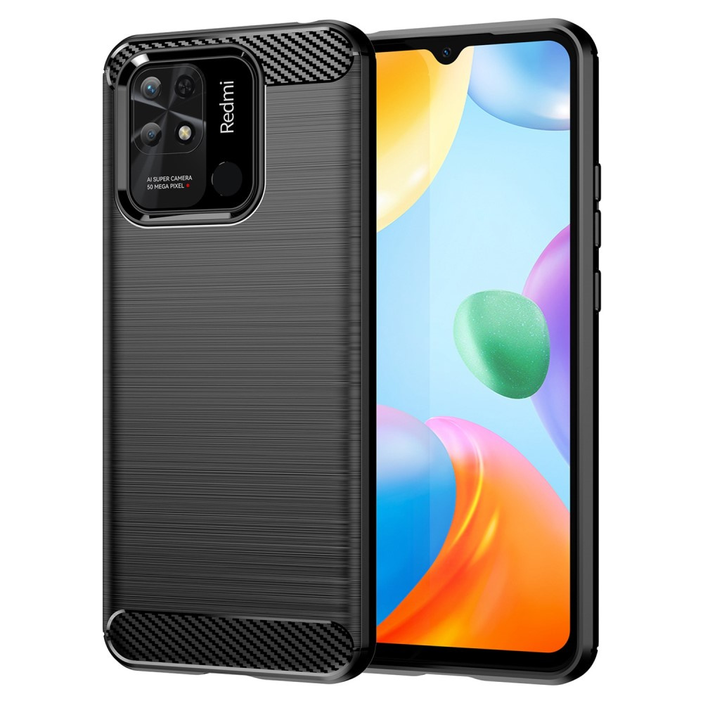 Schutzhülle Für Xiaomi Redmi 10c, Karbon, Schwarz