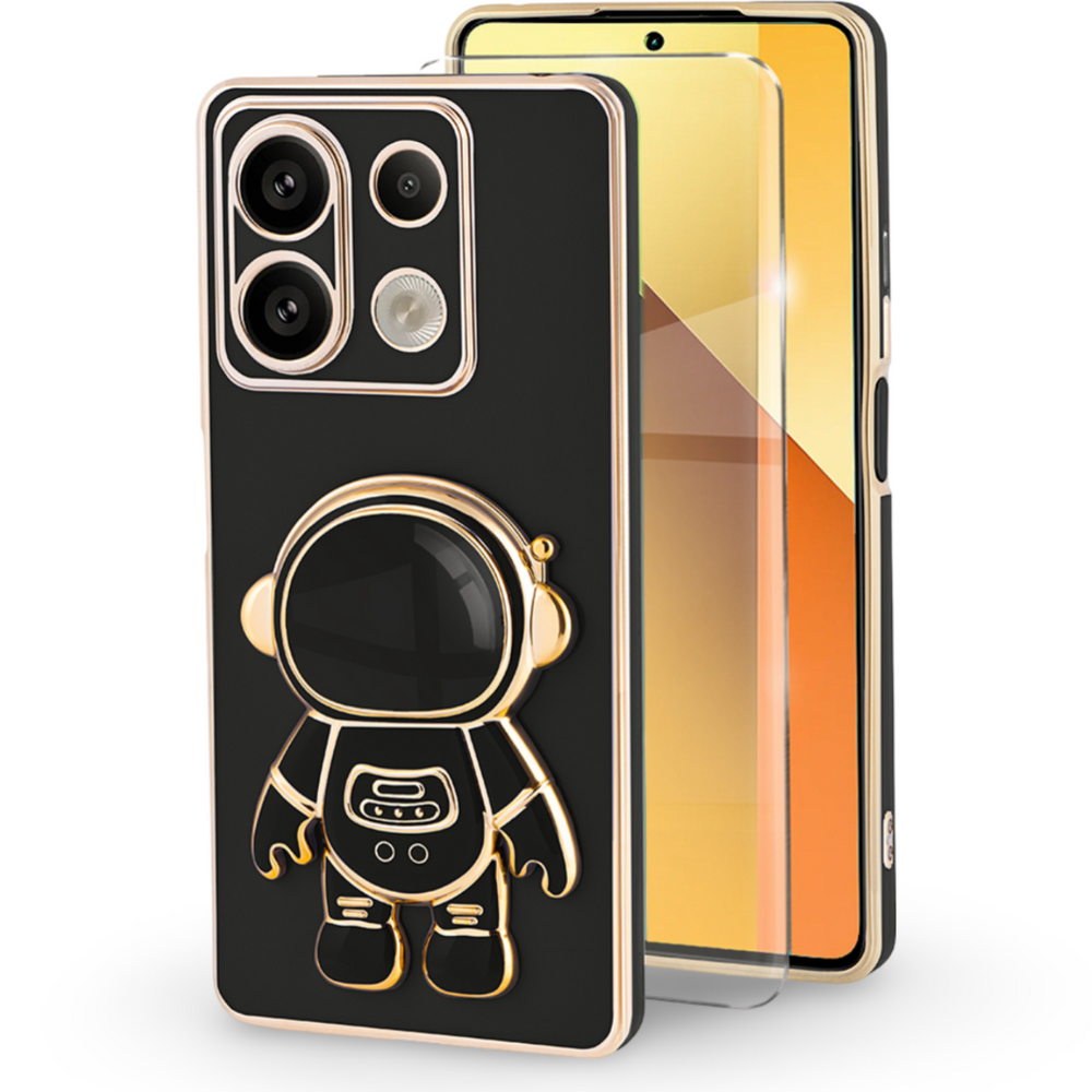 Schutzhülle Für Xiaomi Redmi Note 13 5g, Astronaut, Schwarz + 9h-hartglas