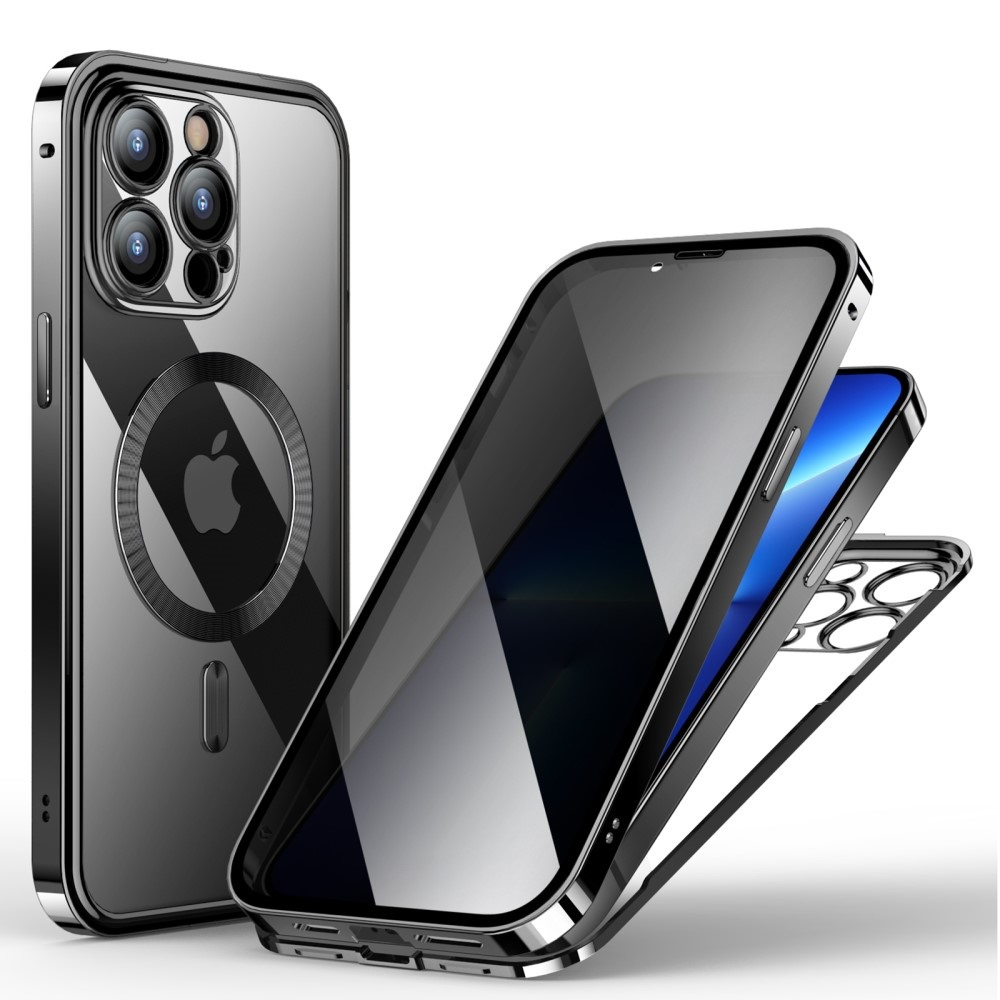 Iphone 13 Pro Max Hülle, Sichtschutz Durch Doppelglas, Magsafe-kompatibel, Schwarz