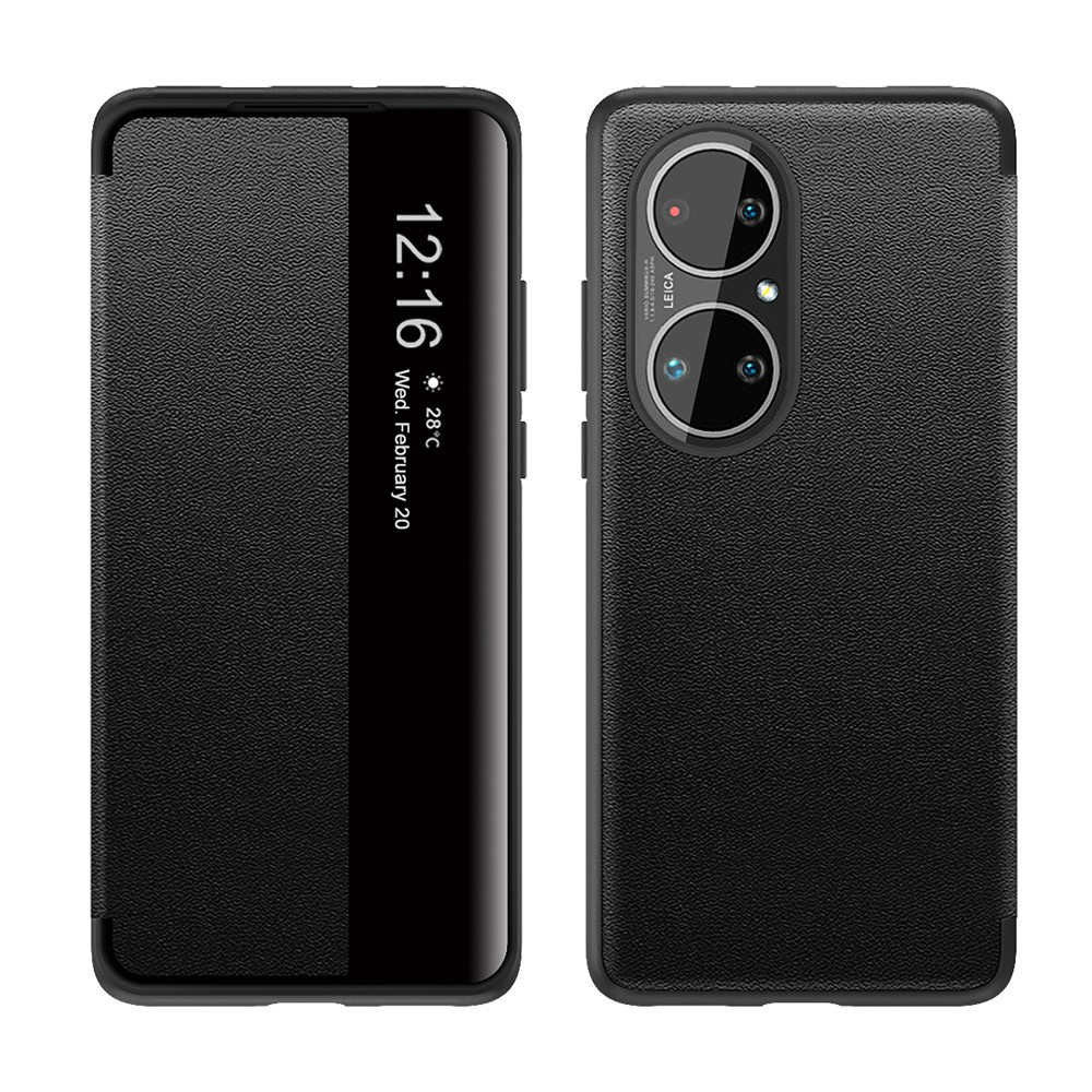 Schutzhülle Mit Seitlicher Sicht Für Huawei P50 Pro, Schwarz
