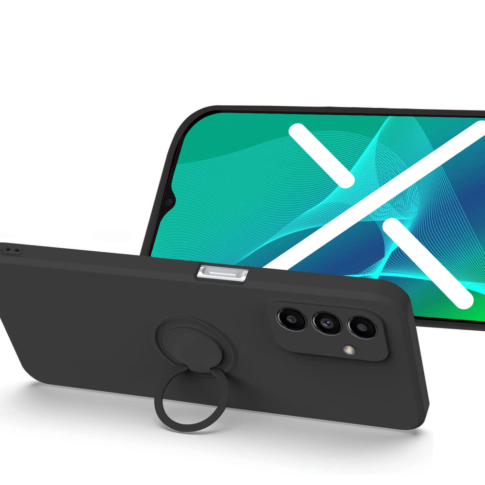 Glatte Ringhülle Für Samsung Galaxy A04s / A13 5g, Schwarz