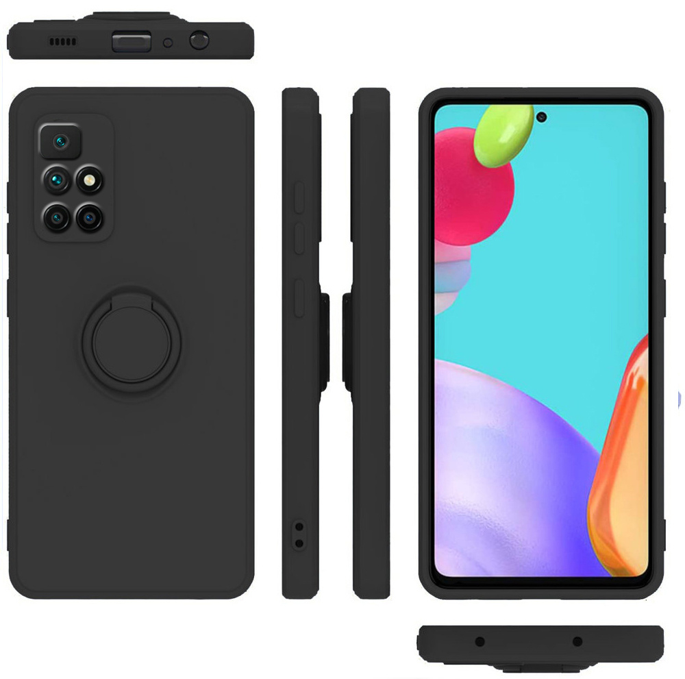 Glatte Ringhülle Für Xiaomi Redmi 10, Schwarz