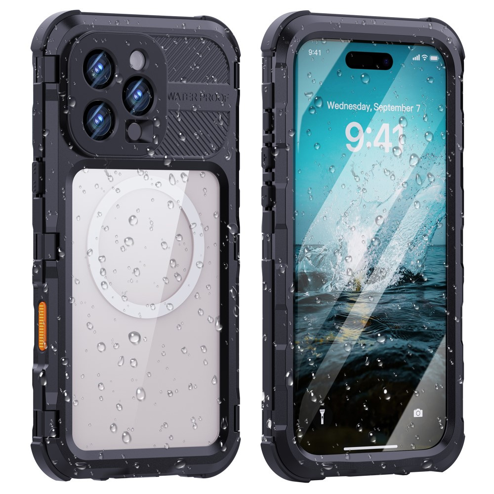 Ip68 Wasserdichte Hülle Für Iphone 16 Pro Max, Shellbox Magsafe, Schwarz