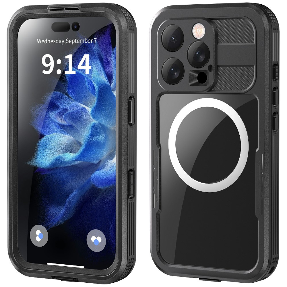 Ip68 Wasserdichte Hülle Für Iphone 16 Pro, Shellbox Magsafe, Schwarz