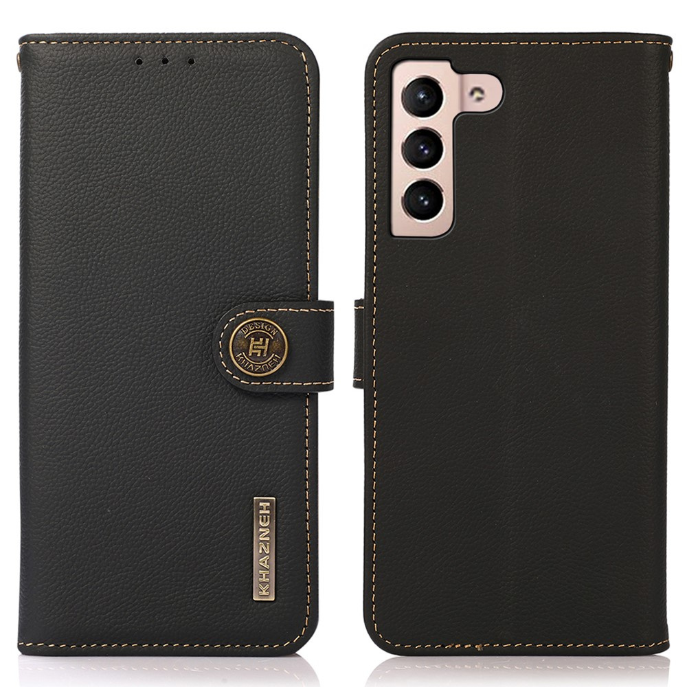 Khazneh Rfid-lederhülle Für Samsung Galaxy A35 5g, Litschi-textur, Schwarz